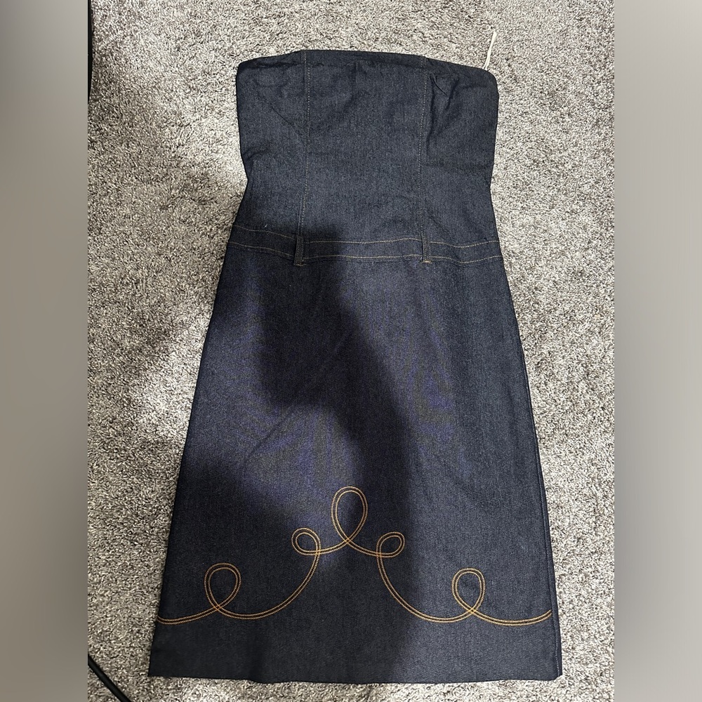 Strapless denim dress